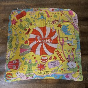 Parade Big Top Circus 34” Scarf Acrobat Clown Yellow Red Pink Blue Multicolor